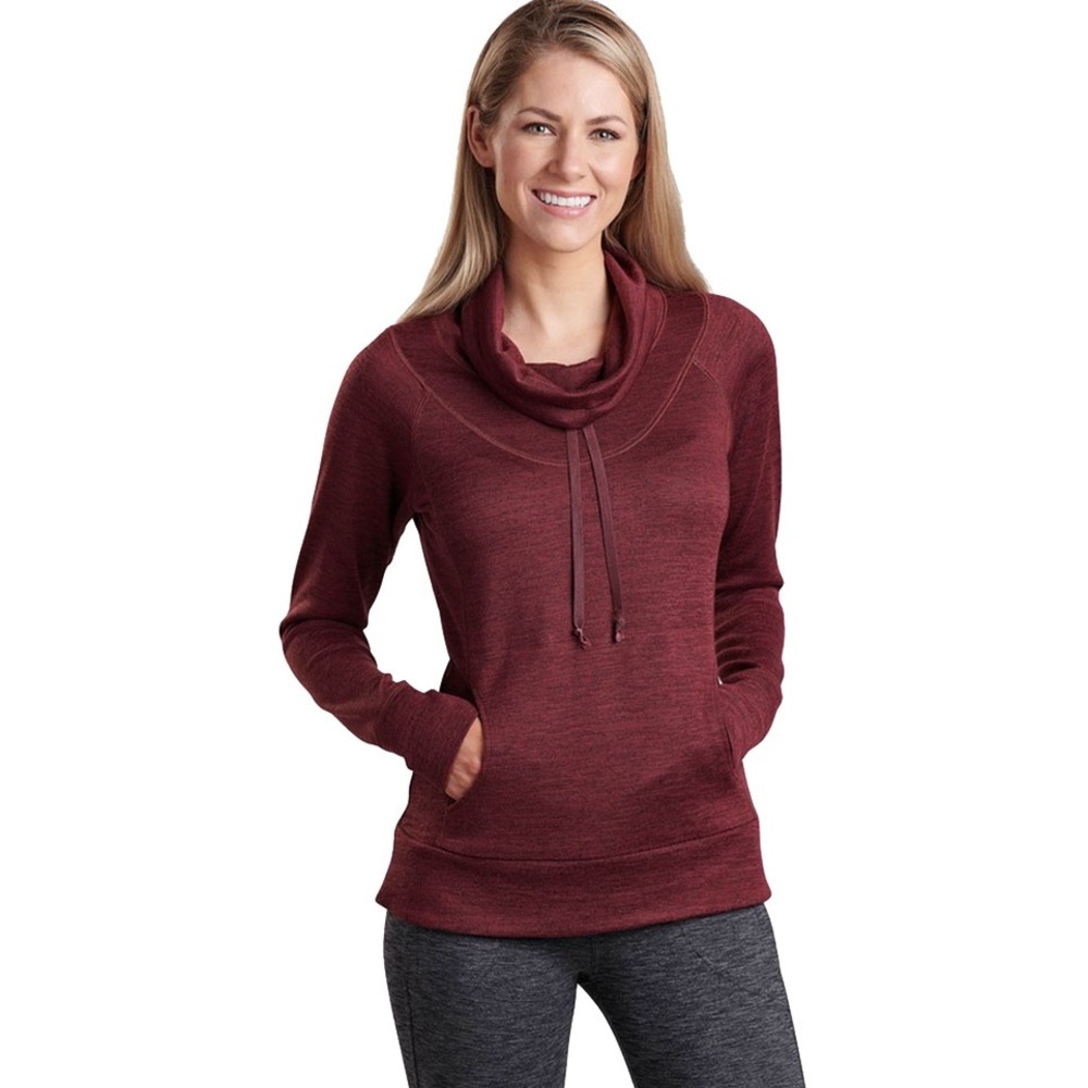 KUHL Women’s Burgundy Lea Cowl Neck Outdoors Pullover Sweatshirt Size Medium
